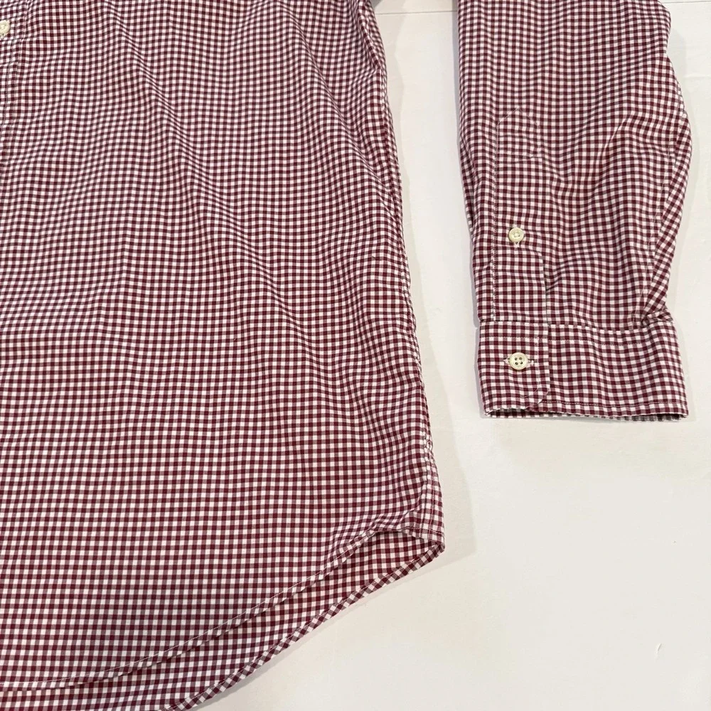 Polo Ralph Lauren Dark Red Gingham Cotton Button‎ Down Shirt XL